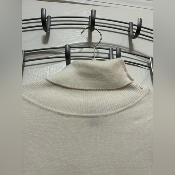 Sonoma Life-style sweater size Large ivory‎ turtleneck button neck & sleeve NWT - Picture 3 of 16